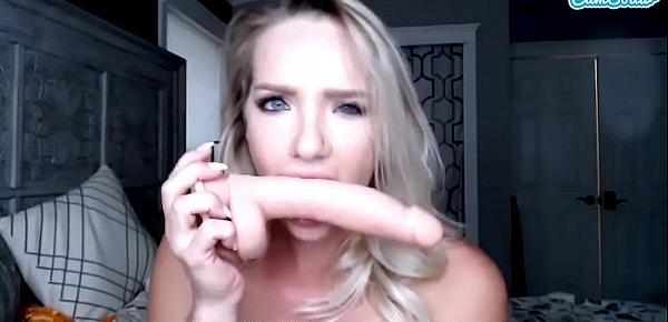  Camsoda - Cali Carter Deepthroats her Dildo before Masturbating